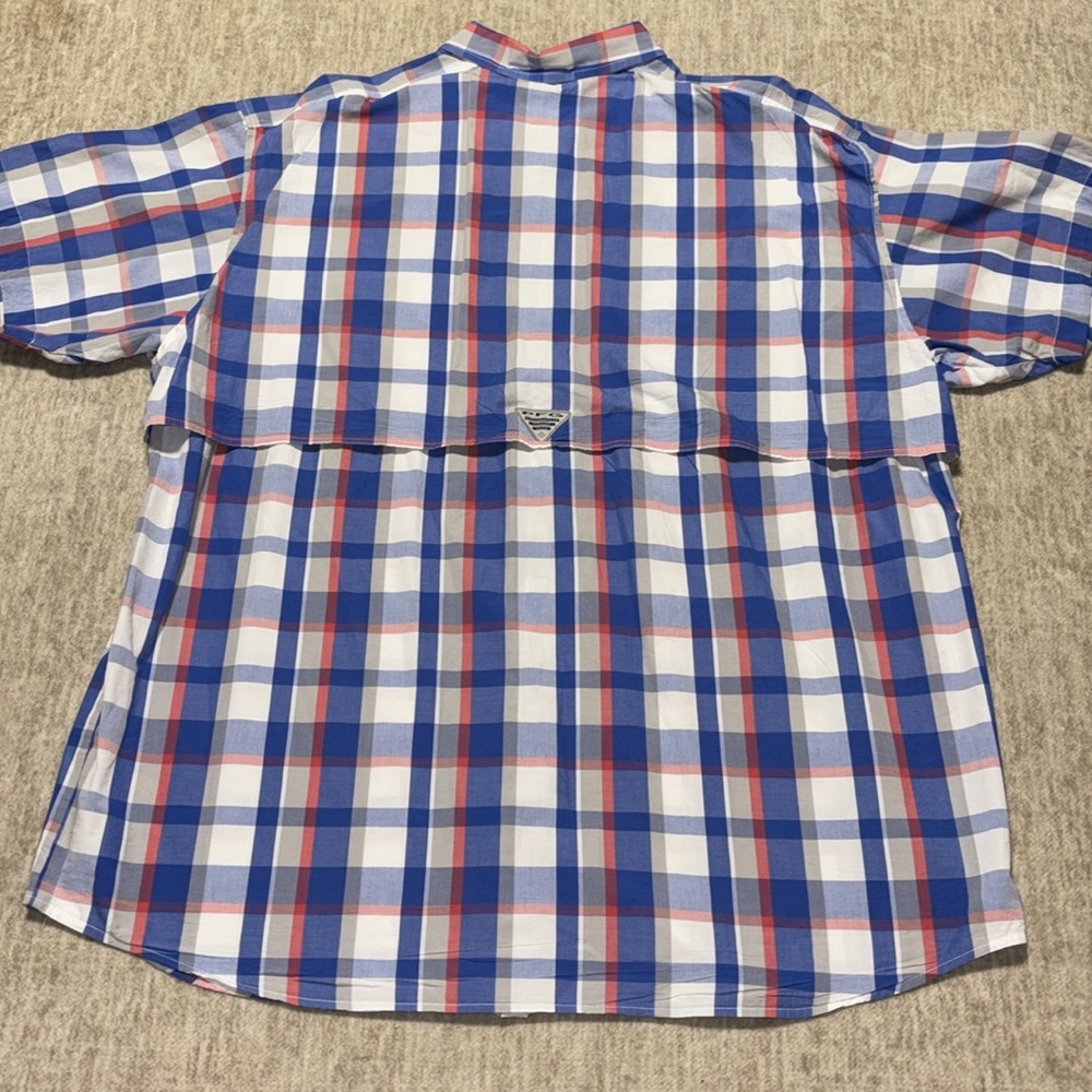 XL Columbia PFG Shirt Red white and Blue Memorial Day 4th of July Super Bonehead - Picture 4 of 6